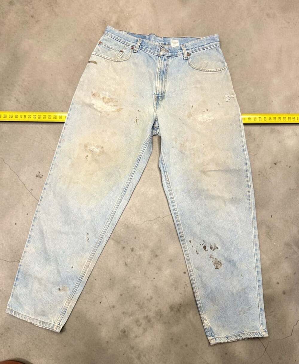 VTG 1999 Levi's 550 Relaxed High Rise Faded Distressed Carpenter Mom Jeans 32x36